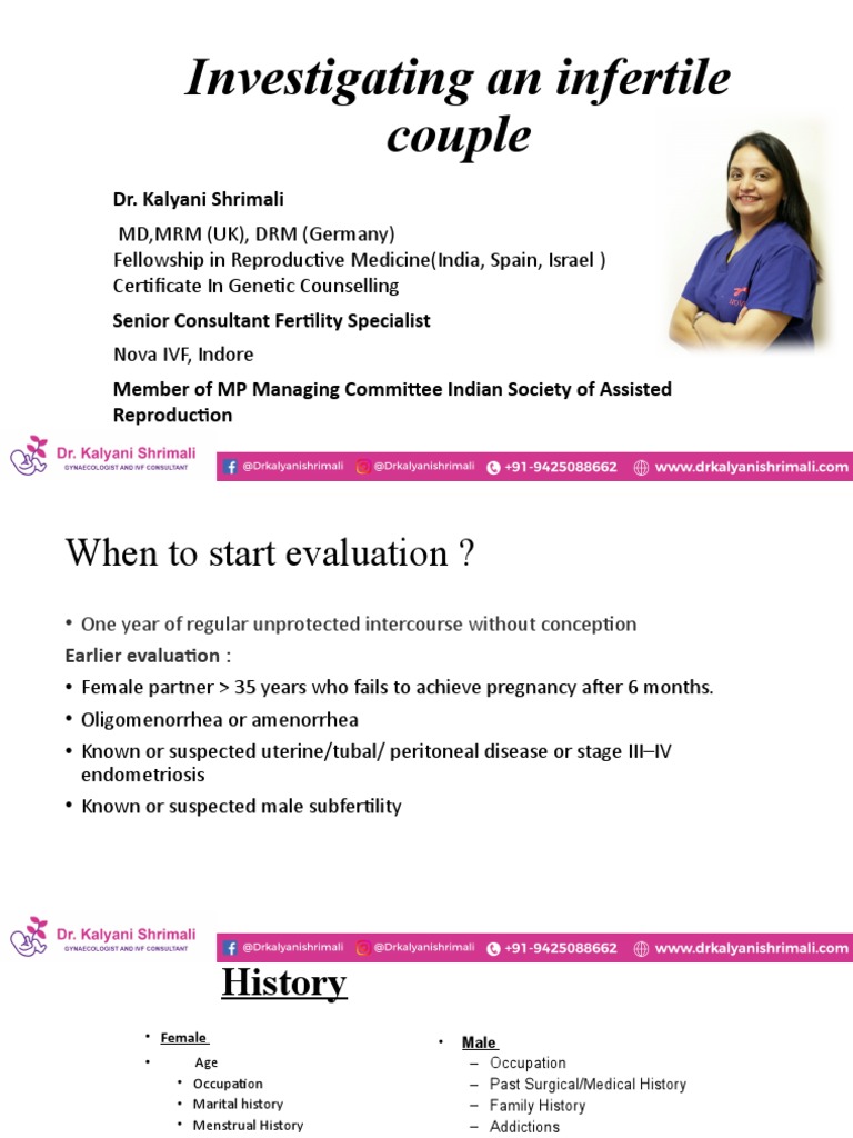 Infertility Evaluation for Couples | PDF | Infertility | Reproduction