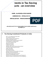Tax Saving Investment Products in India - An Overview