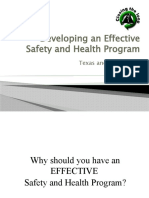 OSHA Developing An Effective Safety and Health Program