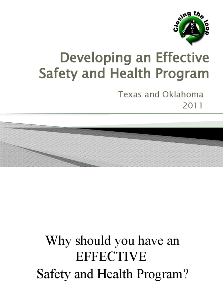 OSHA Developing An Effective Safety and Health Program | PDF ...