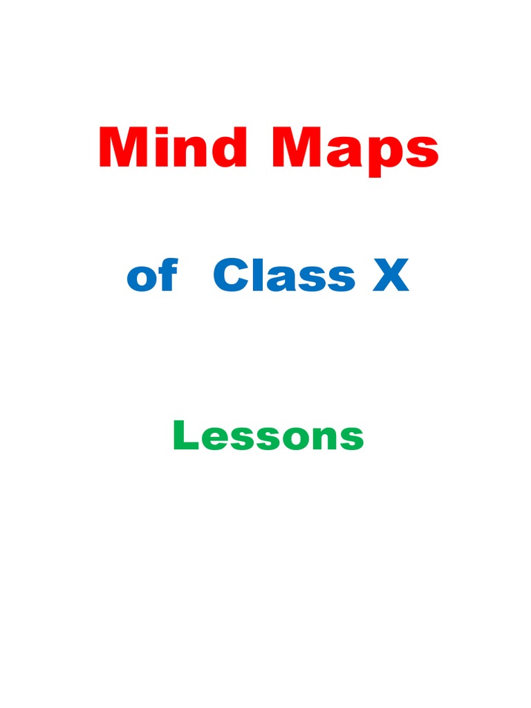 Mind Maps of Class X English Lessons - Shanthi TGT English KVASN | PDF