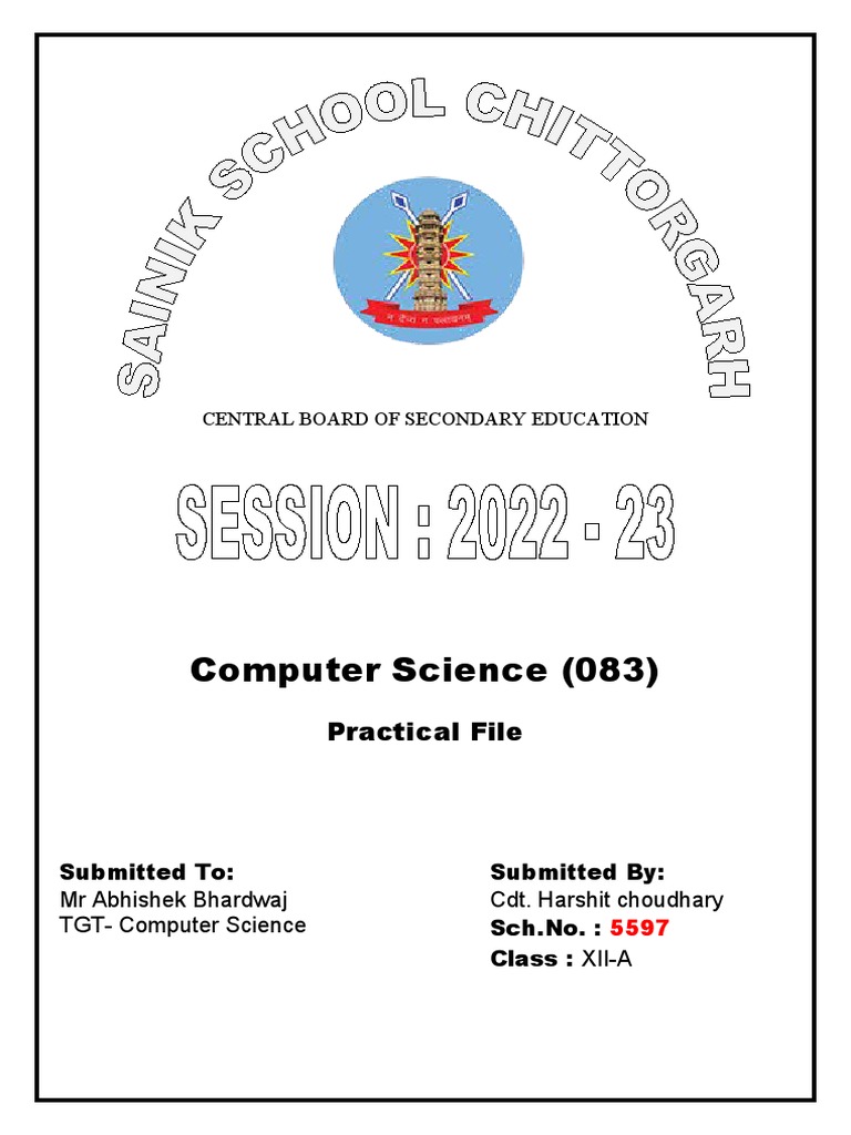 Format of Computer Lab File & List of Practicals 2022 23 | PDF ...