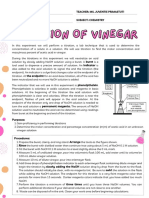 Titration of Vinegar Experiment