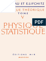 Landau, Lifchitz - Physique Théorique Vol 05 - Physique Statistique - Premiere Parte - Mir - 1973