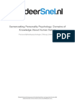 Samenvatting Personality Psychology Domains of Knowledge About Human Nature