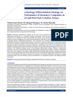 Influence of Technology Differentiation Strategy On Organizational Performance of Insurance Companies in Nakuru East and West Sub-Counties, Kenya