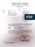 Surat Sekda Pemantauan Kirab Panji 1 Abad Nu Kabupaten Malang