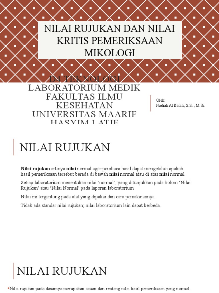 Arti dan Perbedaan Nilai Rujukan Lab | PDF