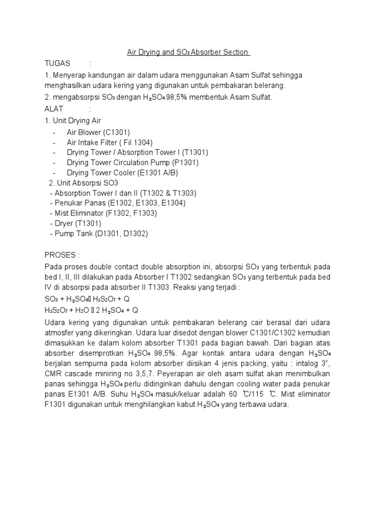 Proses Penyaringan dan Penyerapan SO3 | PDF
