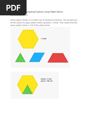 Comparing Fractions With Pattern Blocks