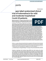 An Open Label Randomized Clinical Trial of Indomethacin For Mild and Moderate Hospitalised Covid 19 Patients
