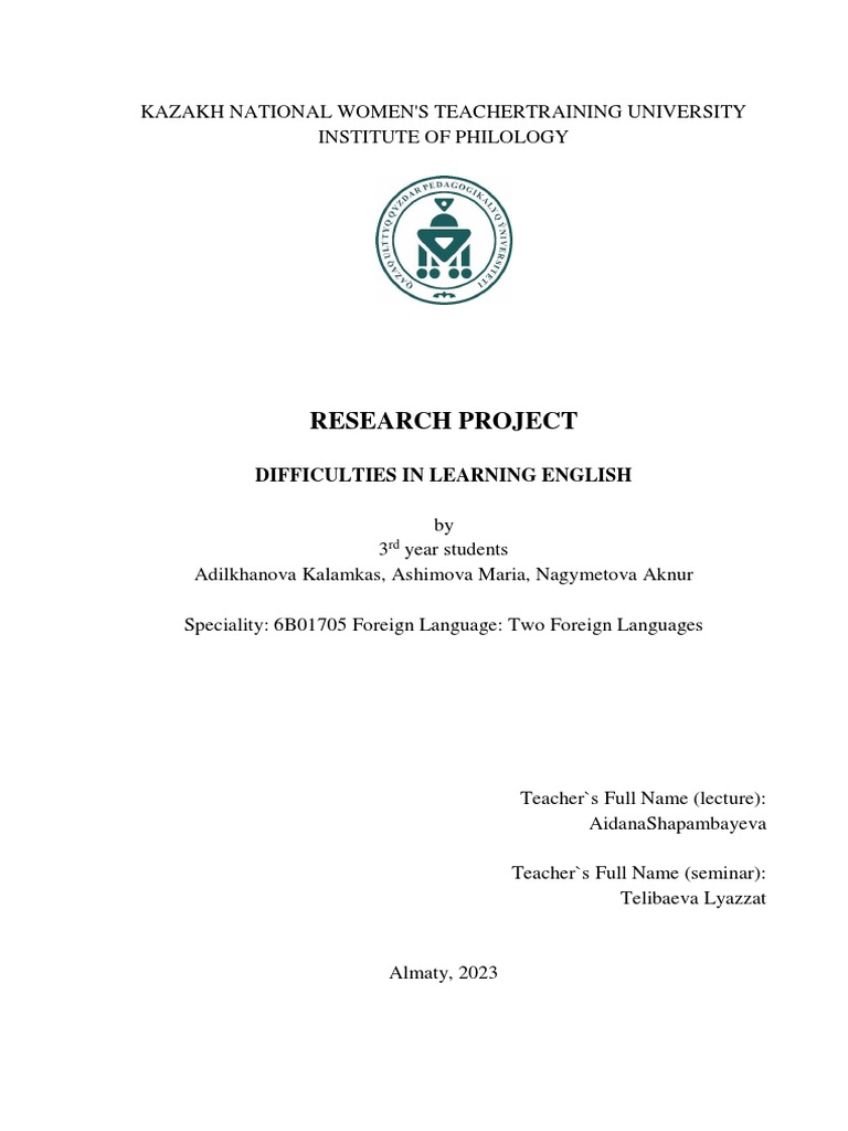 Challenges in Learning English as a Second Language | PDF | Second ...