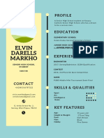 Blue Yellow Retro Simple Infographic Resume