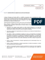 Linha de apoio para aumento de custos de produção