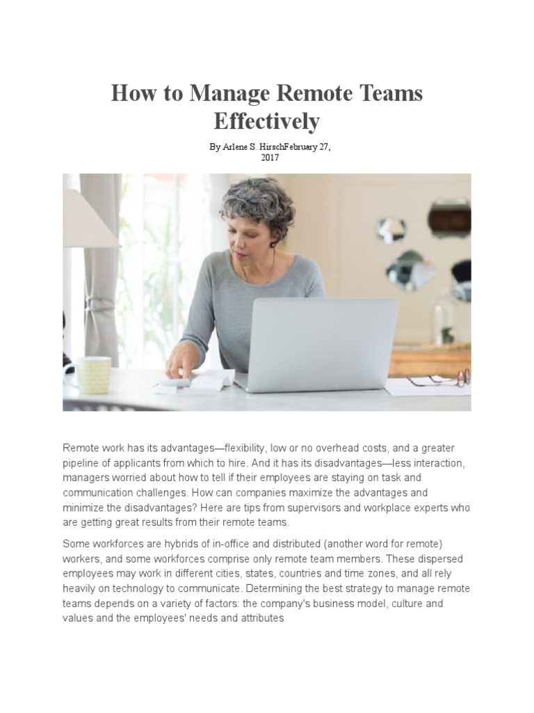 Effective Remote Team Management Tips | PDF | Leadership | Employment