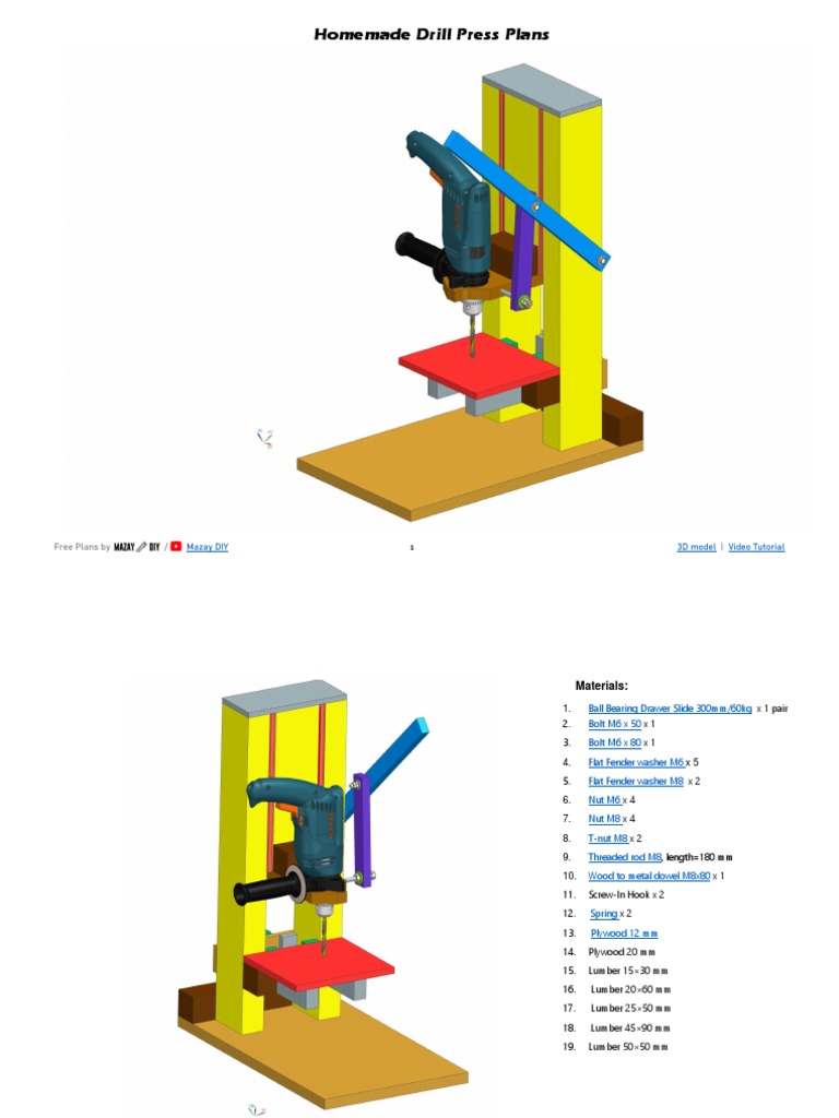 Drill Press Plans Pdf Screw Components