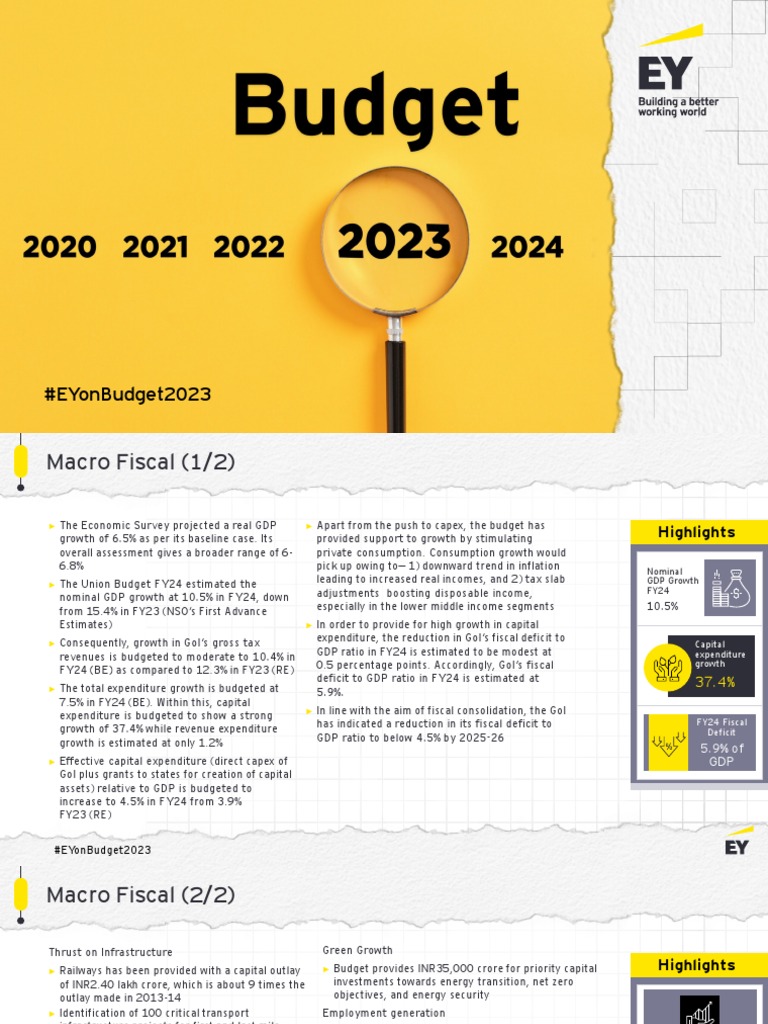 Union Budget 2023 EY Highlights PDF Capital Gains Tax Taxes