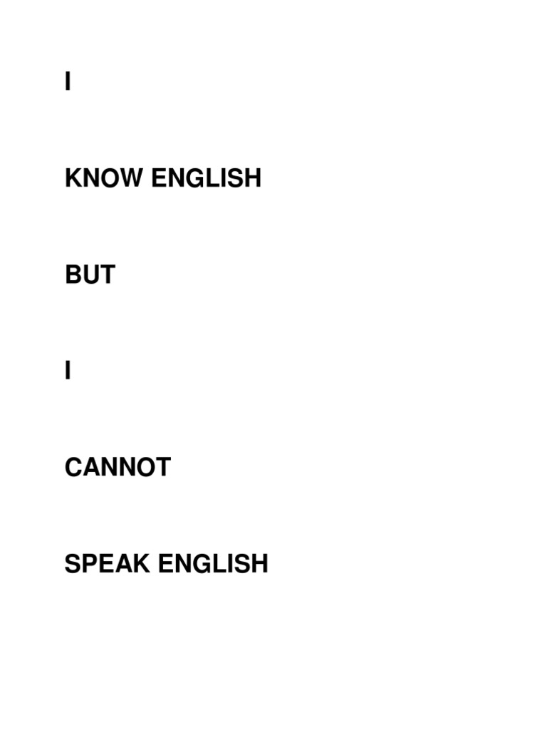 Iknowenglishbuticannotspeakenglish PDF Second Language Question