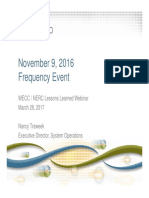 WECC NERC November 9th 2016 Frequency Event Lessons Learned