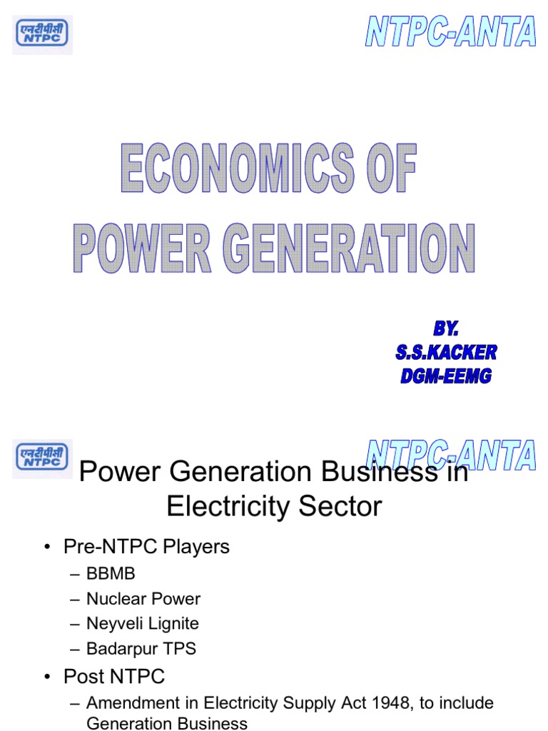 Economics of Power Generation | PDF | Power Station | Physical Universe