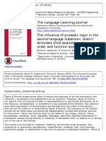 The Influence of Prosodic Input in The Second Language Classroom - Does It Stimulate Child Acquisition of Word Order and Function Words