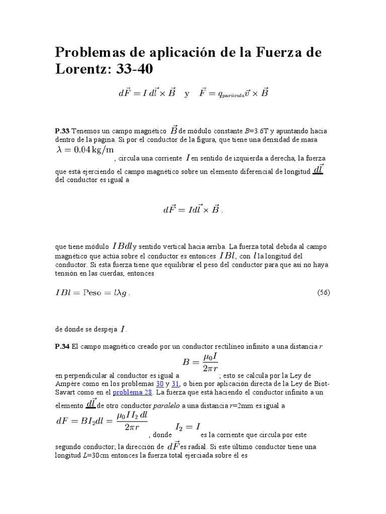 Fuerza de Lorentz PDF Fuerza Vector Euclidiano