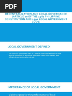 Module 9, Decentralization and Local Governance