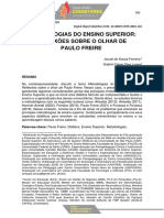 Metodologias Do Ensino Superior: Reflexões Sobre o Olhar de Paulo Freire