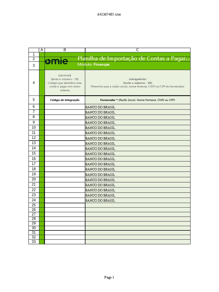 Planilha de Contas a Pagar Omie | PDF | Dinheiro | Indústrias de serviços
