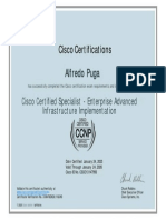 Cisco Certified Specialist Enterprise Advanced Infrastructure Implementation Certificate