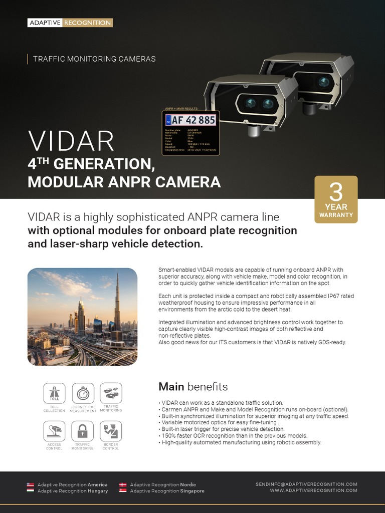 VIDAR Modular ANPR Camera Overview | PDF | Camera Lens | Zoom Lens