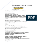 La Autoeducacion Yel Control de La Etiqueta Social