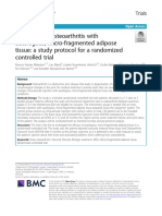 Treatment of Osteoarthritis With Autologous, Micro-Fragmented Adipose Tissue: A Study Protocol For A Randomized Controlled Trial