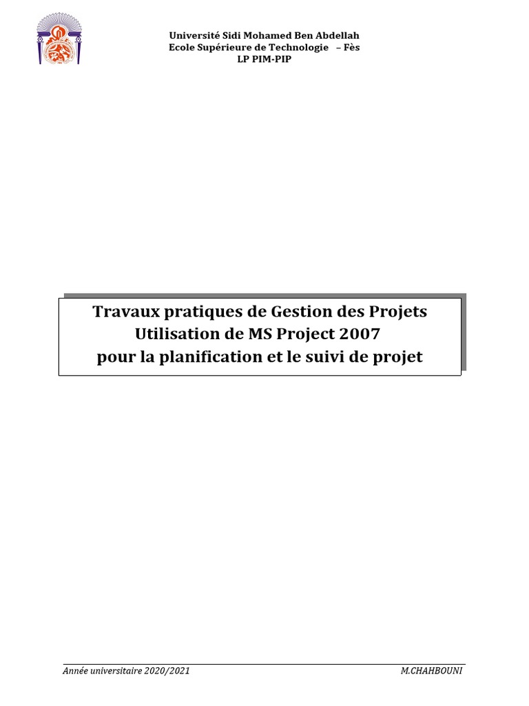 Planification de Projet avec MS Project | PDF | Gestion de projet