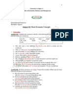 Correction of Activites Lecture 01 Economics Concepts