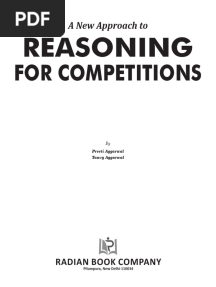 A New Approach To Reasoning Book For Competitive Exams From The House of RS Aggarwal (English Medium)