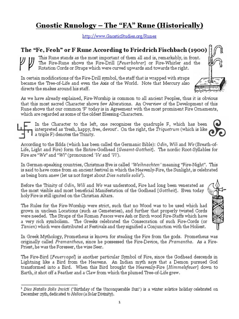 Gnostic Insights on the FA Rune | PDF