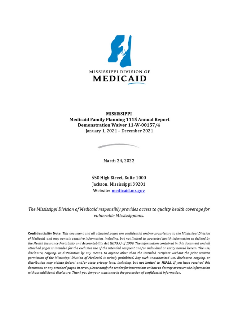 Mississippi Medicaid Family Planning Waiver Annual Report (DY18) PDF