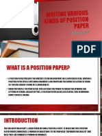 Writing Various Kinds of Position Paper