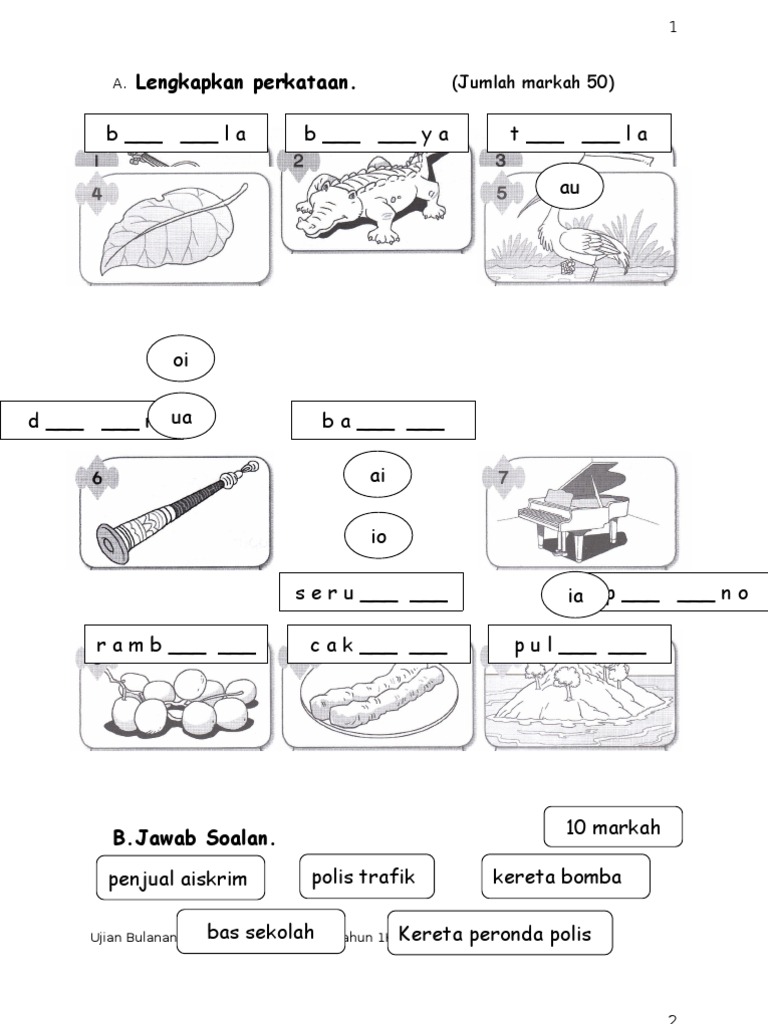 Soalan Ujian Bahasa Melayu Tahun 2 Sjkc - Adik Toys