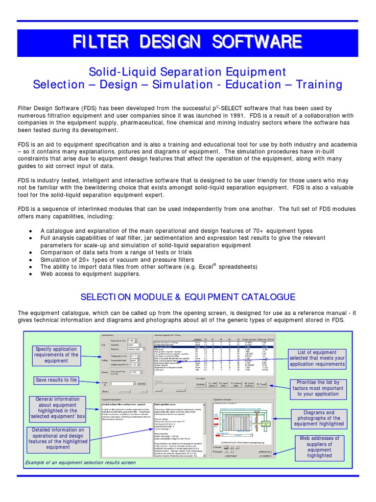 Filter Design Software | PDF | Simulation | Filtration