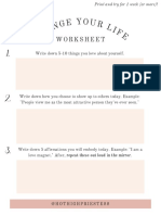 Change Your Life Printable Worksheet 1