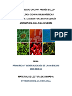 Unidad 1. Tema 3. Principios y generalizaciones de las ciencias biológicas