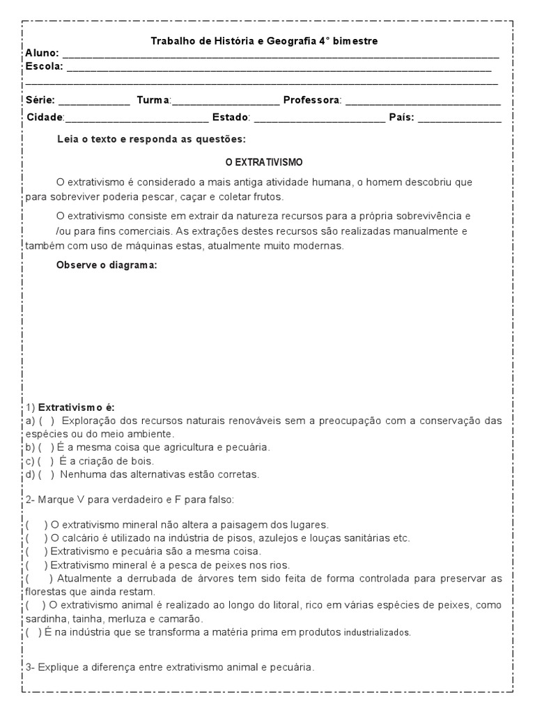 Trabalho de História e Geografia 4 | PDF | Miscigenação | Brasil