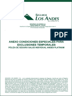 Anexo Condiciones Especiales para Exclusiones Temporales Andes Platimun