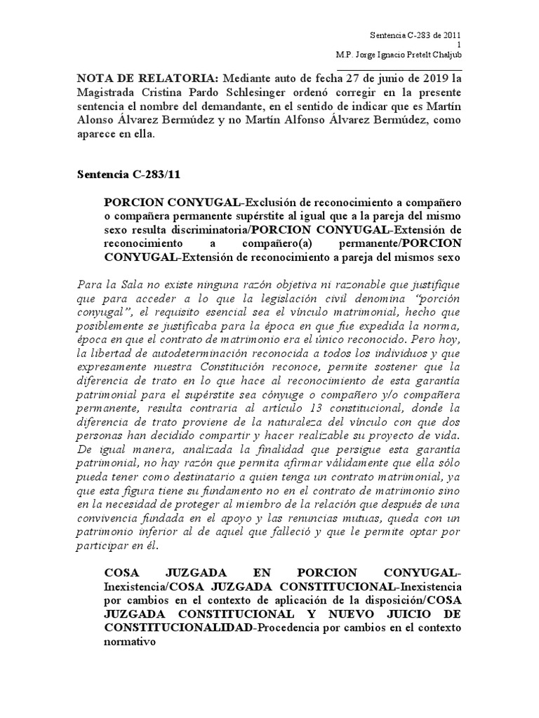 Sentencia C 283 11 | PDF