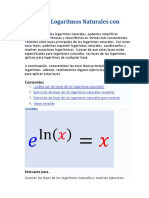 Leyes de Los Logaritmos Naturales Con Ejercicios