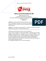 Bolivia: Ley de 8 de Diciembre de 1956