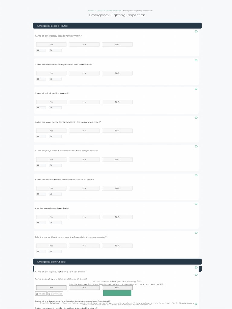 GoAudits Emergency Lighting Inspection (Sample) PDF