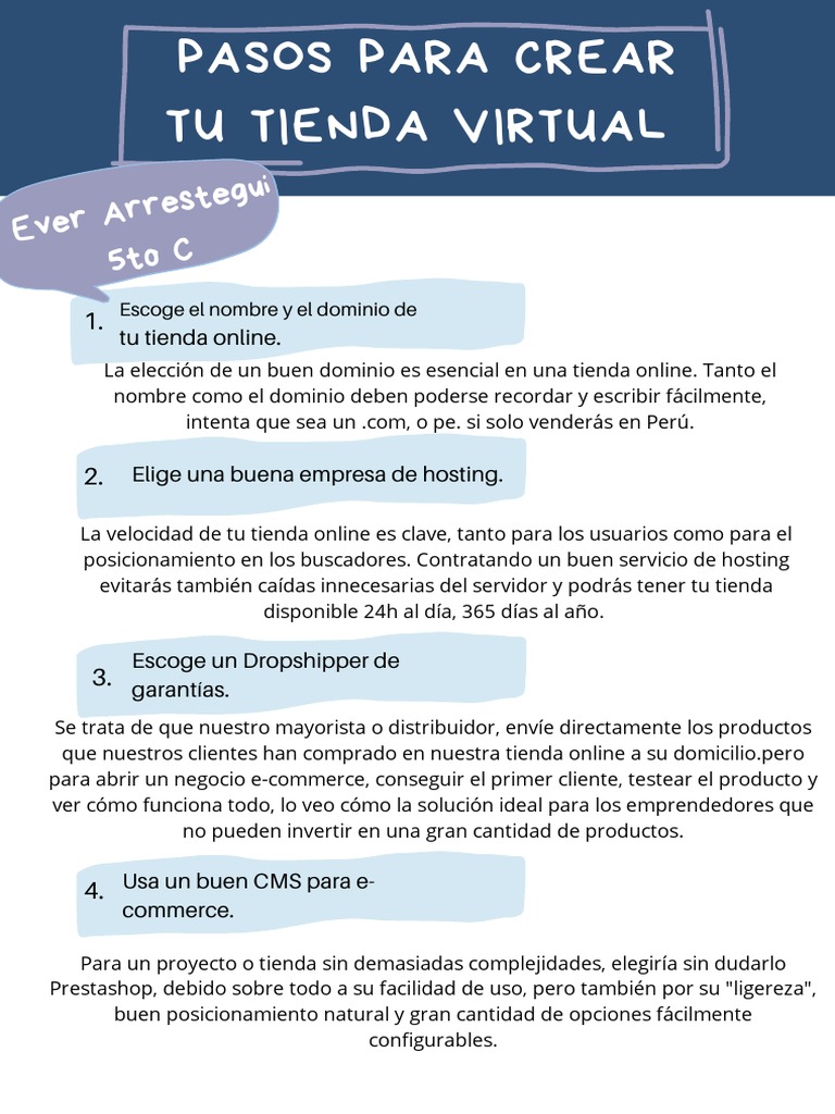 Pasos para crear tu tienda online | PDF | Las compras en línea | Publicidad